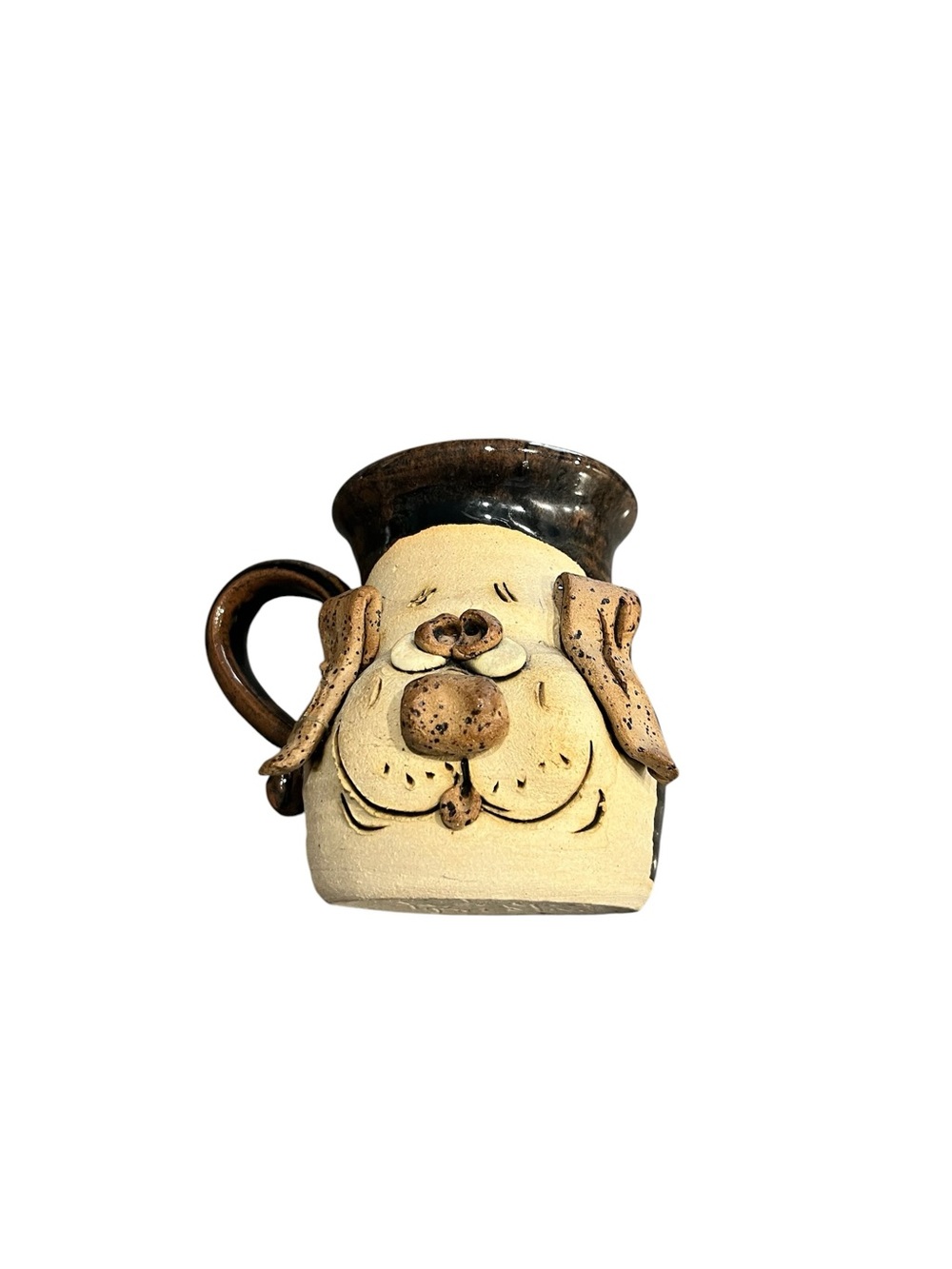 Bradford Pottery Tiegland Ugly Face Stoneware Dog Mug Signed